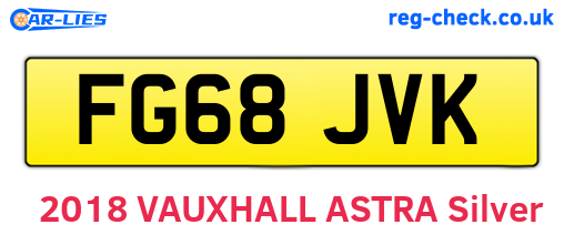 FG68JVK are the vehicle registration plates.