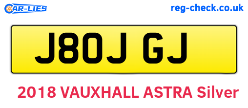 J80JGJ are the vehicle registration plates.