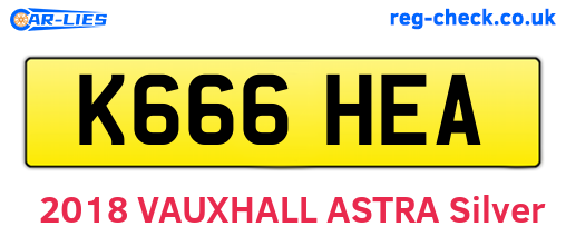 K666HEA are the vehicle registration plates.