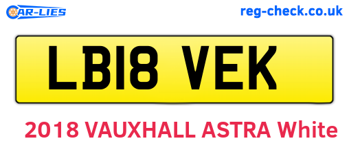 LB18VEK are the vehicle registration plates.