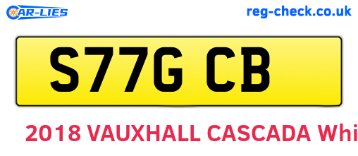 S77GCB are the vehicle registration plates.