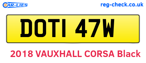 DOT147W are the vehicle registration plates.