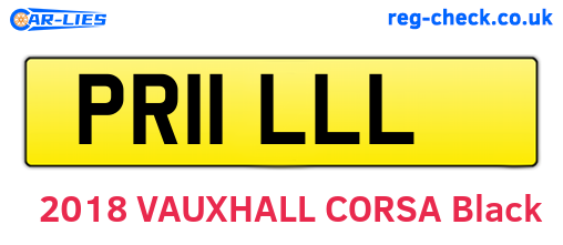 PR11LLL are the vehicle registration plates.