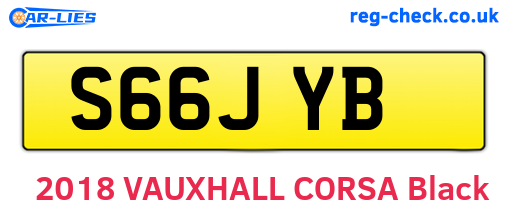 S66JYB are the vehicle registration plates.