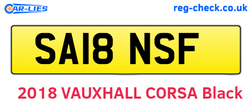 SA18NSF are the vehicle registration plates.