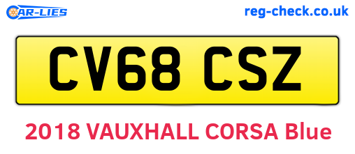 CV68CSZ are the vehicle registration plates.