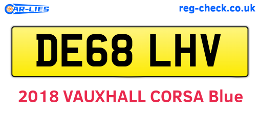 DE68LHV are the vehicle registration plates.