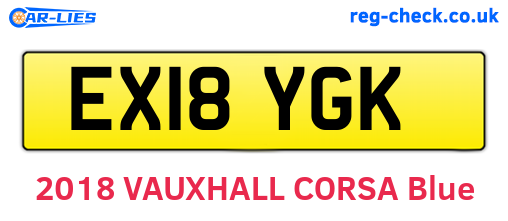 EX18YGK are the vehicle registration plates.