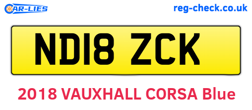 ND18ZCK are the vehicle registration plates.