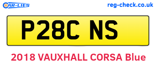 P28CNS are the vehicle registration plates.