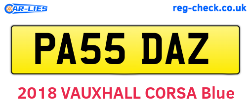 PA55DAZ are the vehicle registration plates.