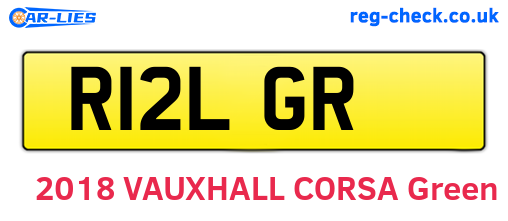 R12LGR are the vehicle registration plates.