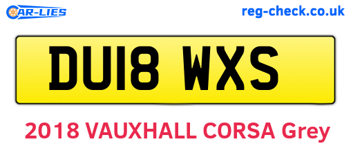 DU18WXS are the vehicle registration plates.
