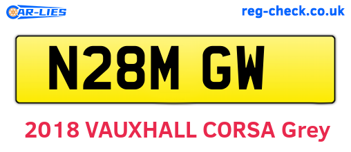 N28MGW are the vehicle registration plates.