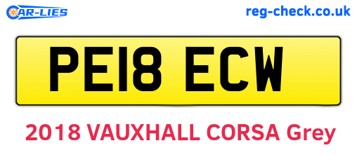 PE18ECW are the vehicle registration plates.