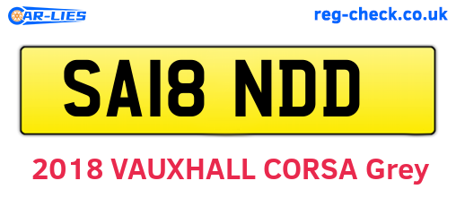 SA18NDD are the vehicle registration plates.