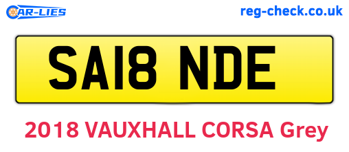 SA18NDE are the vehicle registration plates.