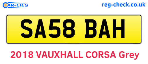 SA58BAH are the vehicle registration plates.