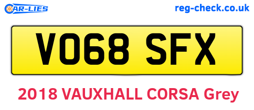 VO68SFX are the vehicle registration plates.