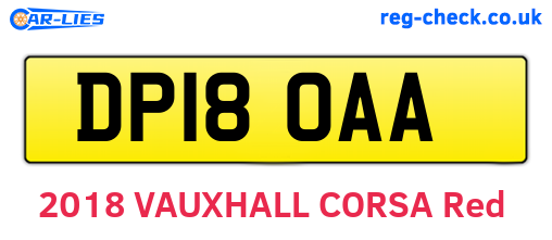 DP18OAA are the vehicle registration plates.