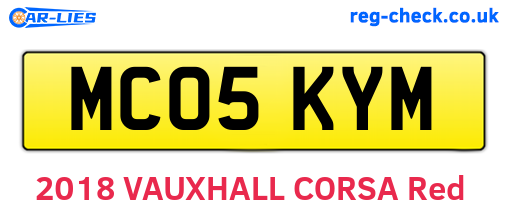 MC05KYM are the vehicle registration plates.