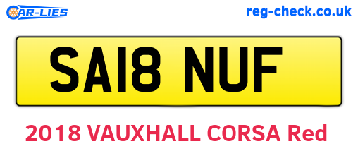 SA18NUF are the vehicle registration plates.