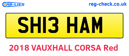 SH13HAM are the vehicle registration plates.