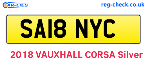 SA18NYC are the vehicle registration plates.