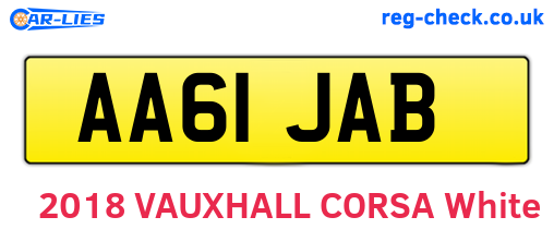 AA61JAB are the vehicle registration plates.