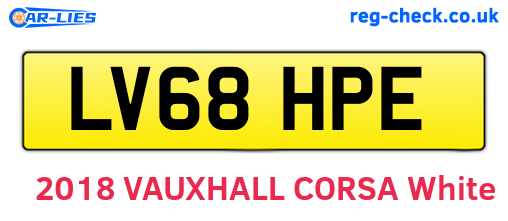 LV68HPE are the vehicle registration plates.
