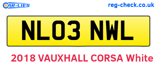 NL03NWL are the vehicle registration plates.