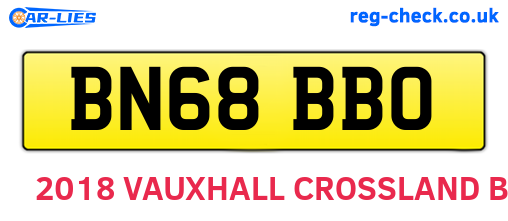 BN68BBO are the vehicle registration plates.