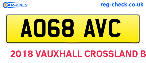 AO68AVC are the vehicle registration plates.