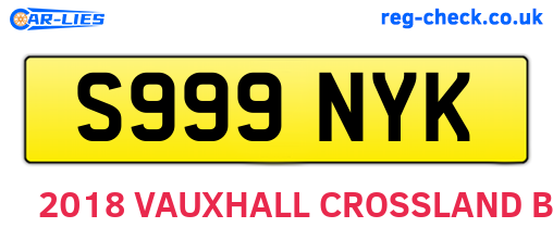 S999NYK are the vehicle registration plates.
