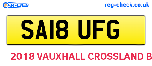 SA18UFG are the vehicle registration plates.