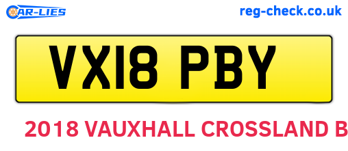 VX18PBY are the vehicle registration plates.