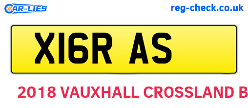 X16RAS are the vehicle registration plates.