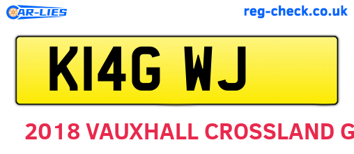 K14GWJ are the vehicle registration plates.