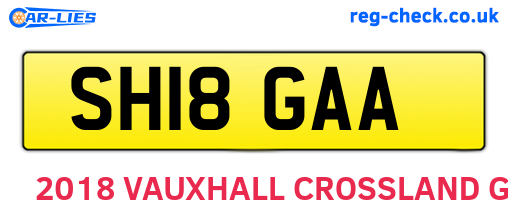SH18GAA are the vehicle registration plates.