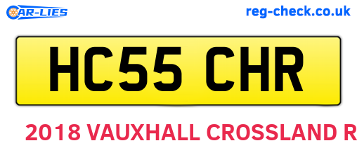 HC55CHR are the vehicle registration plates.