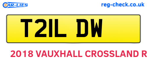 T21LDW are the vehicle registration plates.