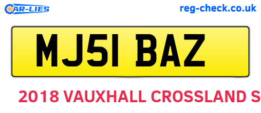 MJ51BAZ are the vehicle registration plates.