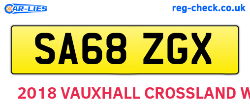 SA68ZGX are the vehicle registration plates.