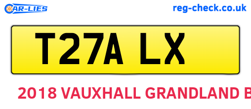 T27ALX are the vehicle registration plates.
