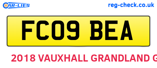 FC09BEA are the vehicle registration plates.