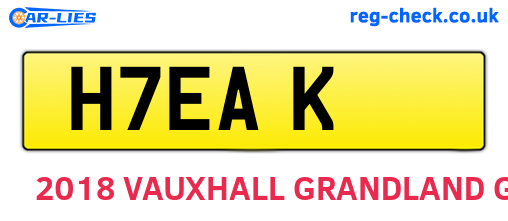 H7EAK are the vehicle registration plates.
