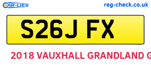 S26JFX are the vehicle registration plates.