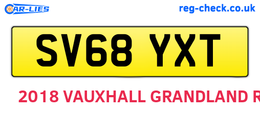 SV68YXT are the vehicle registration plates.