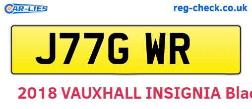 J77GWR are the vehicle registration plates.