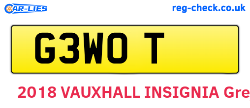 G3WOT are the vehicle registration plates.
